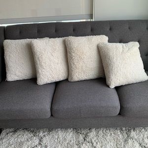 Set of 4, pottery barn faux fur pillow covers